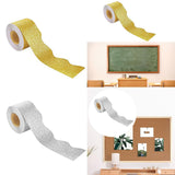 Maxbell Glitter Classroom Borders Art 32.8ft for Chalkboard Kindergarten White Board Yellow