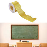 Maxbell Glitter Classroom Borders Art 32.8ft for Chalkboard Kindergarten White Board Yellow