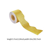 Maxbell Glitter Classroom Borders Art 32.8ft for Chalkboard Kindergarten White Board Yellow