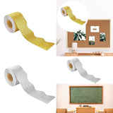 Maxbell Glitter Classroom Borders Art 32.8ft for Chalkboard Kindergarten White Board Yellow