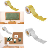 Maxbell Glitter Classroom Borders Art 32.8ft for Chalkboard Kindergarten White Board Yellow