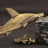 Maxbell Brass Hammerhead Shark Figurine 16.6 cm Ornament Gift Desk Statue Decoration