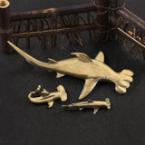 Maxbell Brass Hammerhead Shark Figurine 16.6 cm Ornament Gift Desk Statue Decoration