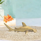 Maxbell Brass Hammerhead Shark Figurine 16.6 cm Ornament Gift Desk Statue Decoration