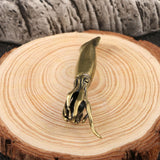 Maxbell Brass Squid Tea Pet Table Collectible Figurine Decoration Tiny Desk Ornament