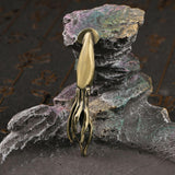 Maxbell Brass Squid Tea Pet Table Collectible Figurine Decoration Tiny Desk Ornament