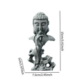 Maxbell Buddha Statue Crafts Collectible Sculpture for Bookshelf Office Coffee Table 7.5cmx5cmx15cm