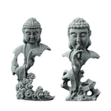 Maxbell Buddha Statue Crafts Collectible Sculpture for Bookshelf Office Coffee Table 7.5cmx5cmx15cm