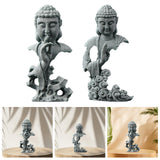 Maxbell Buddha Statue Crafts Collectible Sculpture for Bookshelf Office Coffee Table 7.5cmx5cmx15cm