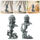 Maxbell Buddha Statue Crafts Collectible Sculpture for Bookshelf Office Coffee Table 7.5cmx5cmx15cm