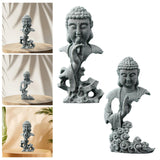 Maxbell Buddha Statue Crafts Collectible Sculpture for Bookshelf Office Coffee Table 7.5cmx5cmx15cm
