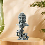 Maxbell Buddha Statue Crafts Collectible Sculpture for Bookshelf Office Coffee Table 7.5cmx5cmx15cm