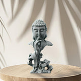 Maxbell Buddha Statue Crafts Collectible Sculpture for Bookshelf Office Coffee Table 7.5cmx5cmx15cm