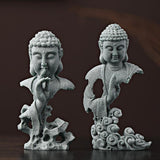 Maxbell Buddha Statue Crafts Collectible Sculpture for Bookshelf Office Coffee Table 8.5cmx4.5cmx15cm