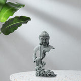Maxbell Buddha Statue Crafts Collectible Sculpture for Bookshelf Office Coffee Table 8.5cmx4.5cmx15cm
