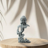 Maxbell Buddha Statue Crafts Collectible Sculpture for Bookshelf Office Coffee Table 8.5cmx4.5cmx15cm