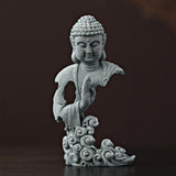Maxbell Buddha Statue Crafts Collectible Sculpture for Bookshelf Office Coffee Table 8.5cmx4.5cmx15cm