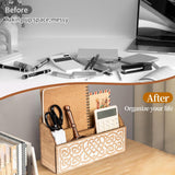 Maxbell Wooden Desk Organizer Shelf File Organizer for Workspace Study Room Tabletop