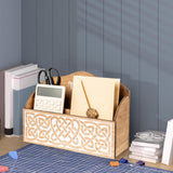 Maxbell Wooden Desk Organizer Shelf File Organizer for Workspace Study Room Tabletop