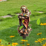Maxbell 2D Acrylic Sign Religious Figure Garden Stake for Outside Backyard Farmhouse Mother and Child