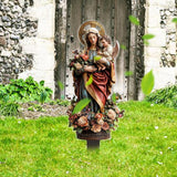 Maxbell 2D Acrylic Sign Religious Figure Garden Stake for Outside Backyard Farmhouse Mother and Child