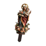 Maxbell 2D Acrylic Sign Religious Figure Garden Stake for Outside Backyard Farmhouse Mother and Child