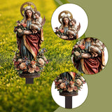 Maxbell 2D Acrylic Sign Religious Figure Garden Stake for Outside Backyard Farmhouse Mother and Child