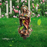 Maxbell 2D Acrylic Sign Religious Figure Garden Stake for Outside Backyard Farmhouse Mother and Child