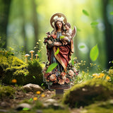 Maxbell 2D Acrylic Sign Religious Figure Garden Stake for Outside Backyard Farmhouse Mother and Child