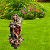 Maxbell 2D Acrylic Sign Religious Figure Garden Stake for Outside Backyard Farmhouse Mother and Child