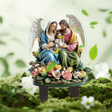 Maxbell 2D Acrylic Sign Religious Figure Garden Stake for Outside Backyard Farmhouse Holy Family