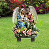 Maxbell 2D Acrylic Sign Religious Figure Garden Stake for Outside Backyard Farmhouse Holy Family