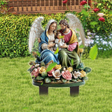 Maxbell 2D Acrylic Sign Religious Figure Garden Stake for Outside Backyard Farmhouse Holy Family