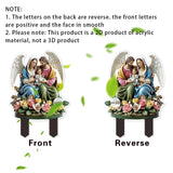 Maxbell 2D Acrylic Sign Religious Figure Garden Stake for Outside Backyard Farmhouse Holy Family