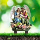 Maxbell 2D Acrylic Sign Religious Figure Garden Stake for Outside Backyard Farmhouse Holy Family