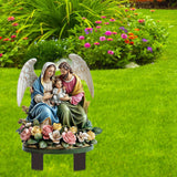Maxbell 2D Acrylic Sign Religious Figure Garden Stake for Outside Backyard Farmhouse Holy Family