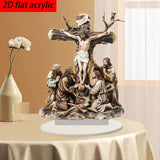 Maxbell Jesus Crucifix Cross Sign Novelty 2D Flat Acrylic for Restaurant Indoor Dorm