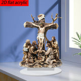 Maxbell Jesus Crucifix Cross Sign Novelty 2D Flat Acrylic for Restaurant Indoor Dorm