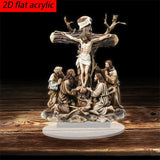 Maxbell Jesus Crucifix Cross Sign Novelty 2D Flat Acrylic for Restaurant Indoor Dorm