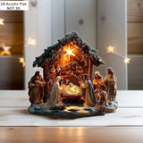 Maxbell Acrylic Plaque Fireplace Shelf Holiday 2D Flat Christmas Nativity Scene Sign
