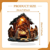Maxbell Acrylic Plaque Fireplace Shelf Holiday 2D Flat Christmas Nativity Scene Sign