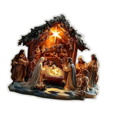 Maxbell Acrylic Plaque Fireplace Shelf Holiday 2D Flat Christmas Nativity Scene Sign