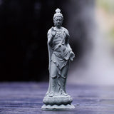 Maxbell Guan Yin Statue Ornament Craft Kuanyin Figurine for Fireplace Garden Outdoor
