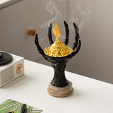 Maxbell Incense Burner Spooky Desktop Tabletop Decoration for Farmhouse Office Party Black