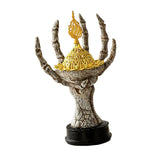 Maxbell Incense Burner Spooky Desktop Tabletop Decoration for Farmhouse Office Party Gray White