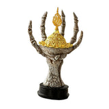 Maxbell Incense Burner Spooky Desktop Tabletop Decoration for Farmhouse Office Party Gray White