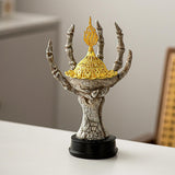Maxbell Incense Burner Spooky Desktop Tabletop Decoration for Farmhouse Office Party Gray White