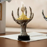Maxbell Incense Burner Spooky Desktop Tabletop Decoration for Farmhouse Office Party Gray White