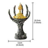 Maxbell Incense Burner Spooky Desktop Tabletop Decoration for Farmhouse Office Party Silver Black