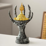 Maxbell Incense Burner Spooky Desktop Tabletop Decoration for Farmhouse Office Party Silver Black